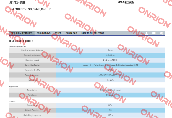 AK1/CN-3A86 Micro Detectors / Diell (now Datasensing)