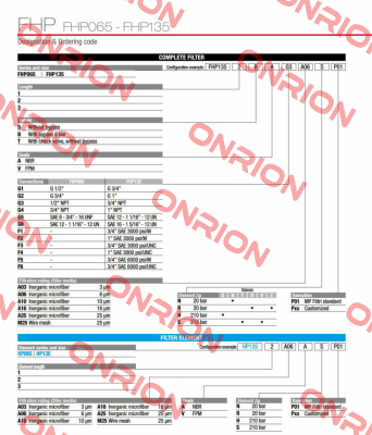 FHP-135-1-B-A-G1-M25-N-P01 MP Filtri