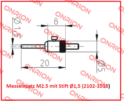 Messeinsatz M2.5 mit Stift Ø1,5 (2102-1015) Sylvac