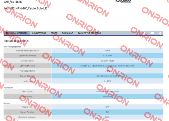 AM6/CN-3A86 Micro Detectors / Diell (now Datasensing)