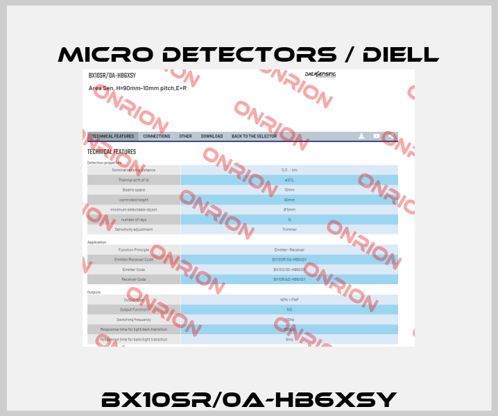BX10SR/0A-HB6XSY Micro Detectors / Diell