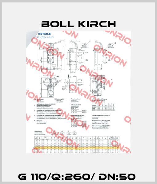 G 110/Q:260/ DN:50  Boll Kirch