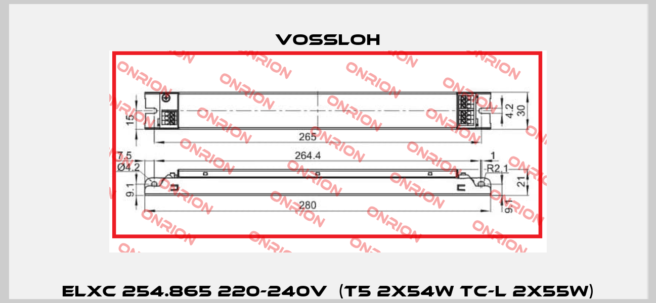 ELXc 254.865 220-240V  (T5 2x54W TC-L 2x55W) Vossloh