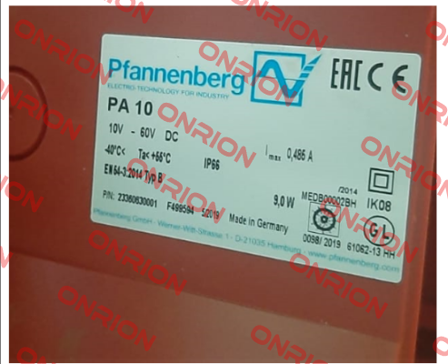 PA 10 10-60DC GL/MED /  23360630001 Pfannenberg