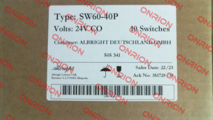 505341 SW 60-40 P 24V CO Albright