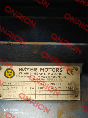 Y2E2-225MA-4 Hoyer Motors